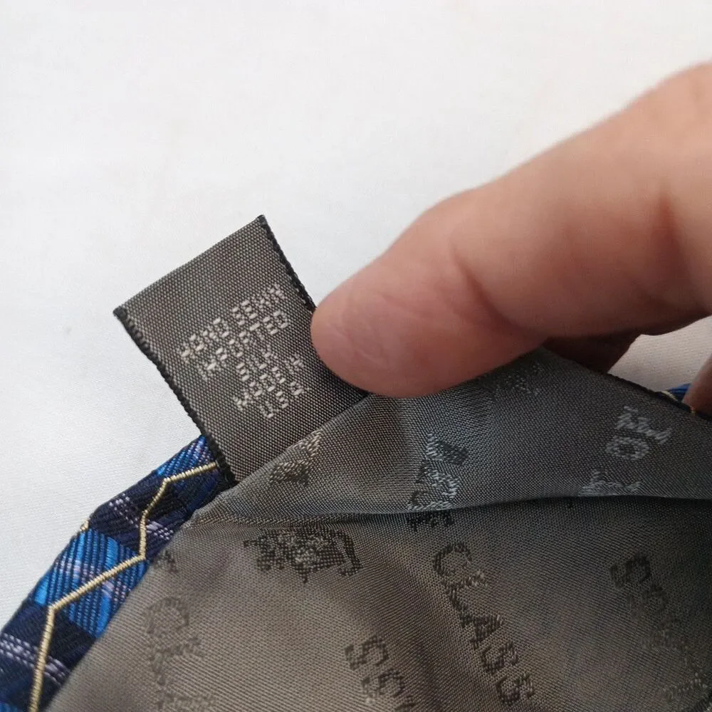 Robert Talbott Blue Black ZigZag Silk Necktie Best of Class Handmade USA 59